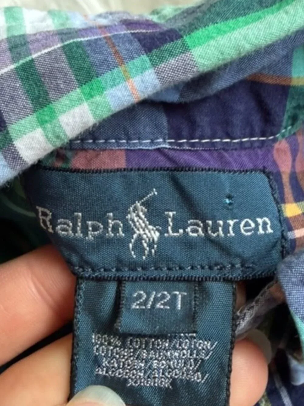 Ralph Lauren Plaid Button Down Long Sleeve Toddler Boy 2T